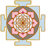 Cork yoga blocks resting on a light teal yoga mat on a softly lit bamboo studio floor.